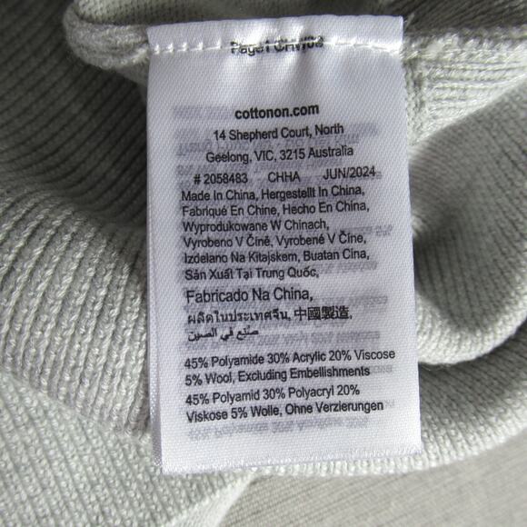 Cotton On Cardigan Womens Medium Gray Knit Sweater Preppy School Girl Soft - Picture 7 of 8